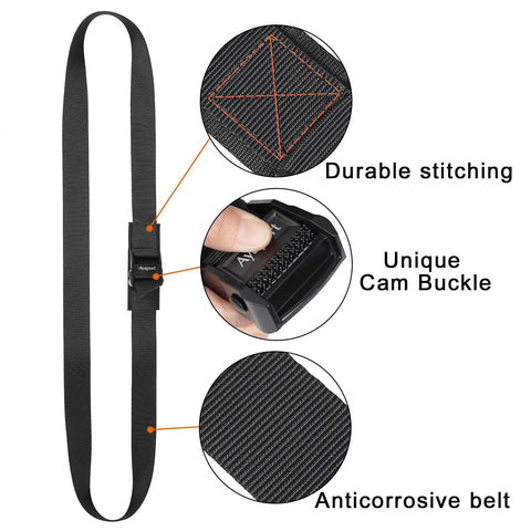 Adjustable Cam Buckle Tie Down Straps 1.5 Inch By 8 Feet Heavy Duty Nylon Lashing Straps close-up of durable stitching and cam buckle