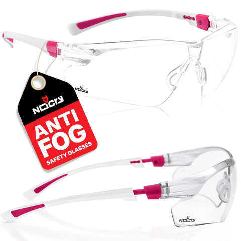 Women's Anti Fog Safety Glasses With Adjustable Frames, One Hundred Percent UV Protection, Scratch Resistant Lenses, ANSI Z87.1 Rated Goggles, Comfortable Wraparound Design For Work, Nursing And Everyday Tasks