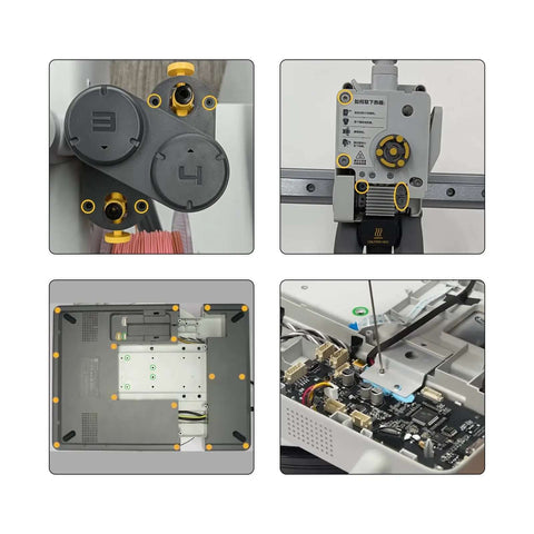 BambuLab A1 A1 Mini AMS Lite 3D Printer Screws Kit installation view, showing precise extruder mounting hardware and screw placement.