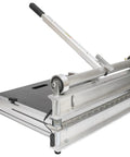 Heavy Duty 26 Inch Siding Shear For Vinyl Clapboard Cutters With Universal Mount Brackets job site ready aluminum body side view.