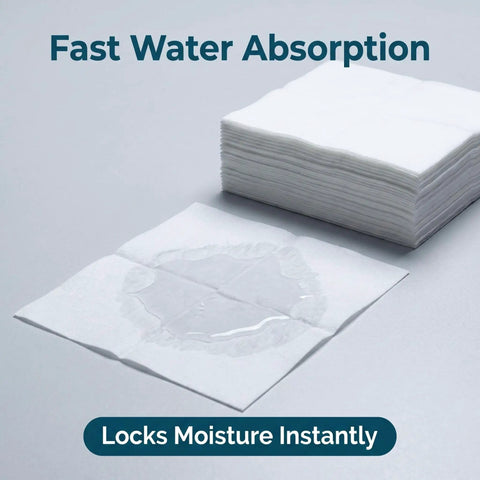 Top Shelf Pro Microfiber Cleanroom Wipers Slick Streak Free Dustless Cloth For Camera Optics Gadgets And Precision Equipment Lint Free Tight Sealed Pack with water absorption test.