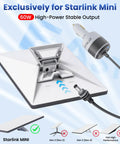 Starlink Mini Automotive Adapter With Three In One Build Featuring Dual Usb C Ports And Ten Foot Dc Power Cord Delivering Consistent Twenty Four Volts For Road Trip Vibes And Breezy Wifi Access Anywhere You Roll, featuring 60W output.