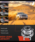 Rear Wheel Bearing And Hub Assembly Five Lug For AWD Hyundai Santa Fe 2007 To 2020 Veracruz 2007 To 2012 Sorento 2011 To 2015 Rondo 2014 To 2017 Replacement Heavy Duty Durable Performance installed in SUV with high-load capacity illustration