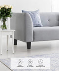 Gray sofa with 8 Pack 5.7 Inch Plastic Furniture Legs For Sofas Chairs Cabinets Dressers And Beds Square Tapered Feet