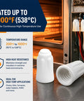 Heavy Duty Ceramic Wire Nuts Set Insanely Tough Porcelain Twist On Connectors near oven, showing extreme heat resistance up to 1000°F.