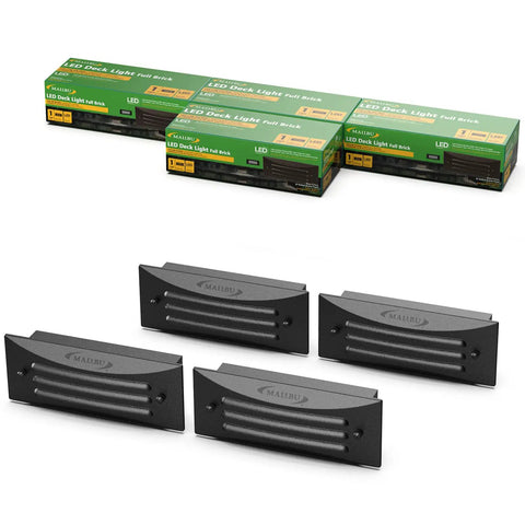 Low Voltage LED Deck Lights 9 Inch Step Lighting Kit For Outdoor Walkways And Decks With Warm Soft Illumination Angled Light To Highlight Each Step Easy Two Screw Installation 12V Power 4 Pack