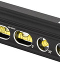 8 Inch Magnetic Billet Torpedo Laser Level With GreenBrite Technology showing multiple pitch vials and magnets