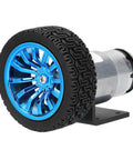 Heavy Duty DC 12V Encoder Gear Motor Set With Smooth As Butter Cw Ccw Shaft And Sturdy Mounting Bracket For Balance Robot Cars And Diy Smart Projects Featuring Rock Solid High Torque Output And No Sweat Operation, featuring a blue wheel design.