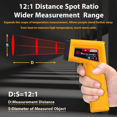 Infrared No Contact Temperature Gun For Cooking And DIY Laser Thermometer For Grilling Fryers Candy Making And Pool Spa Care Reads Surface Temps From Minus 58 To 986 Degrees Fahrenheit Not For Human Or Animal Use, 12:1 ratio