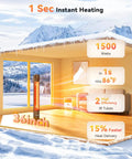 Go To Outdoor Infrared Patio Heater 1500W 36 Inch Tower With Three Heat Levels IPX5 Waterproof in snowy environment