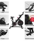 Quiet Indoor Cycling Bike For Home Gym With Magnetic Resistance And Belt Drive Stable Steel Frame Adjustable Cage Pedals