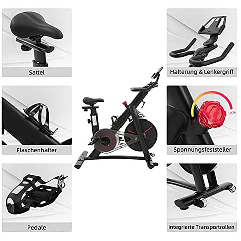Quiet Indoor Cycling Bike For Home Gym With Magnetic Resistance And Belt Drive Stable Steel Frame Adjustable Cage Pedals