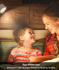LED Wall Mounted Reading Lights Dope 2 Pack Cordless Magnetic Wall Sconce lighting up a mother and child reading in bed