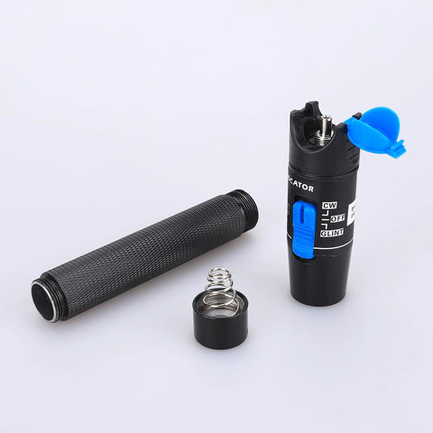 Pen-style aluminum fiber optic VFL kit with blue flip-cap, knurled tube, 3-piece set