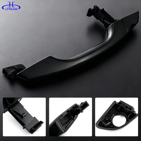 Front Left Exterior Driver Door Handle For Hyundai Elantra 2017 2018 2019 2020 Replacement Black Without Smart Key Entry Durable Plastic Easy Install OE Style Direct Fit