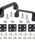10 Series 1010 Hinge And Door Handle Kit for 1 by 1 inch aluminum profiles, includes pivot hinges with nut, durable handles, install kits.