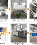Straight Up Heavy Duty Commercial Tissue Paper Machine And Automatic Toilet Paper Production Line featuring tissue paper jumbo roll and upper holder.