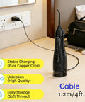 Water Flosser USB Charger Cable Replacement Compatible With Nicwell F5025 COSLUS F5020E shown charging on a desk