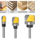 Dish Carving Router Bit Set With Ball Bearing Three Piece One Quarter Inch Shank Bowl And Tray Template Bits for woodworking