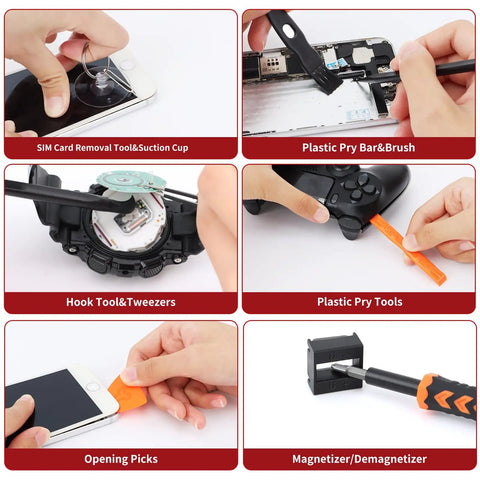 Using 58 In 1 Magnetic Precision Screwdriver Set With Case For iPhone MacBook Computers And More, Multi Bit Kit With 44 Common Bits And 14 Accessories on devices