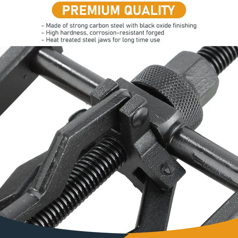 Close-up of Three Jaw Inner Bearing Puller Set for Cars and SUVs, heavy-duty carbon steel with black oxide finish
