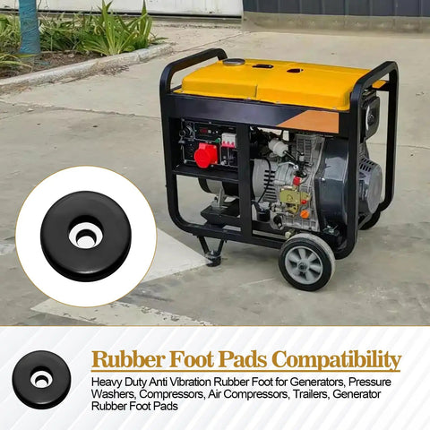 Heavy Duty Anti Vibration Rubber Feet 0.75 By 1.5 Inches Fits Air Compressors Generators Pressure Washers For Coleman Powermate Sanborn And More 4 Pack