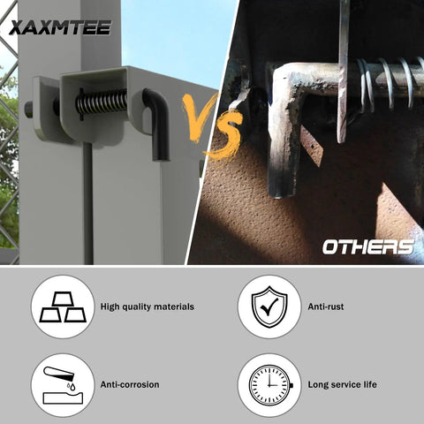Side-by-side comparison of Heavy Duty Trailer Gate Spring Latch Kit With Extra Pins 2 Pack showing high-quality materials and durability.