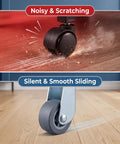 Comparison of Heavy Duty 4 Pack Vertical Track Roller Wheels For Garden Gate Replacement, one noisy and scratching, one silent and smooth.