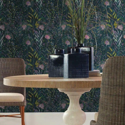 Dining area with Purple Dandelion Peel And Stick Wallpaper Roll Removable No Residue 20.5 Inch Wide By 16.5 Feet Long Easy Renters Friendly