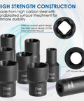 Lug Nut Removal Kit 13 Piece Bolt Extractor Set Half Inch Drive includes various sizes made from Cr-Mo steel for damaged bolts