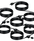 Badass 25 Foot Heavy Duty Outdoor Extension Cord Featuring Six Perfectly Spaced Power Outlets And Sleek Black Waterproof Jacket for outdoor use.