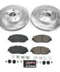 PowerStop front brake kit with drilled and slotted rotors and ceramic pads for Lexus ES/UX (K7895)