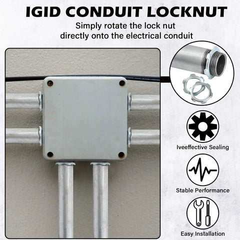 Bulk 50 Pack Galvanized Steel Rigid Conduit Lock Nuts For IMC And Electrical Conduit Fittings Three Quarters Inch Sealing Nut Kits Durable