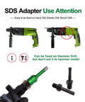SDS Adapter for hand drill, electric drill, and bench drill, demonstrating easy attachment and usage instructions.