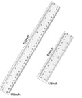 Clear Plastic Ruler 6 Inch Plus 12 Inch, Super Handy Straight Ruler For School And Office, See Through Design With Dual Centimeter And Inch Scales