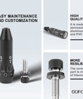 Aftermarket.335 Tip Golf Shaft Adapter Sleeve compatible with Ping G440, black aluminum design with titanium screw support.