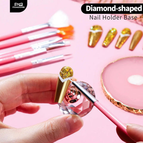 All-In-One Nail Art Kit With 15 Brushes, 5 Dotting Tools, Magnetic Nail Stands, Nail Holder And Palette Essential Nail Design Tools.