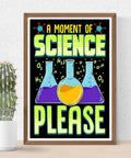 Science Themed Classroom Poster 12 By 18 Inch For High School Middle School And Elementary Decor Durable USA Made Print Perfect For Bulletin Boards Study Corners And Creative Learning Spaces with colorful science graphics of beakers and molecules framed with a cactus plant beside.