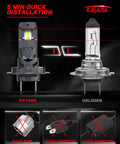 H7 Light Bulbs Pack Of 2 Four Hundred Percent Brighter 6500K Plug And Play No Adapter Required comparison with halogen bulb