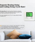 No Frills Manual Thermostat For Home With 1 Heat 1 Cool Non Programmable Control Green Backlight on living room wall