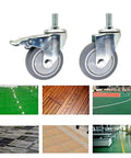 Heavy Duty Swivel Caster Wheels With Brakes For Furniture Workbenches And Carts, Durable TPR Rubber Wheels, Various floor surfaces