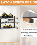 Wall-mounted shelf with 3-tier storage and latch screw design, part of the Beefy 9 Level Wall Mount Wood Storage Rack With 1080 Lbs Capacity, Rugged Garage Shelving, Folding Orange Brackets, 6 Pack Hanging Metal Shelves For Indoor And Outdoor Use.
