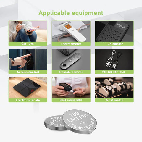 Heavy Duty LR1130 AG10 Button Cell Batteries 30 Pack Solid Alkaline Coin Power Cells For Watches And Toys Legit 1.5V for various devices.