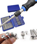 Extra Long Magnetic Security Bit Set 50 Piece Screwdriver Bit Kit with CRV ABS Bits shown with screws