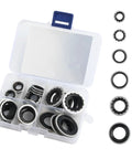45Pcs Car AC Gasket Kit Go To AC Seal Kit For Fixing Air Conditioning Compressor Bumper Door Panel Universal O Ring Kit displayed in box