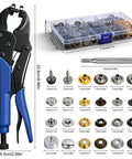 Heavy Duty Snap Fastener Tool Kit With 5 Dies And 15mm Metal Snaps 266 Piece Stainless Steel Snap Tool Set In Four Color Finish