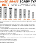 4 Gauge Wire Butt Connectors Kit For Mechanical Splices, heavy-duty brass screw-type connectors with multiple AWG sizes