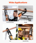 ProPress 5-Piece Pressing Kit With 1/2, 3/4, 1 And 1-1/4 Inch Rings And R8 Actuator for copper piping in various settings