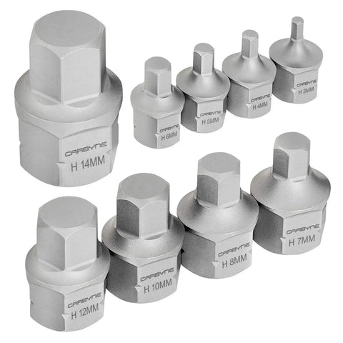 Nine Piece Metric Stubby Hex Socket Set With Low Profile Bits 3Mm To 14Mm S2 Steel Dual Drive For Cramped Engine Bays