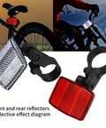 All In One Bike Front And Rear Reflectors Kit For Road Safety Spoke Reflectors Handlebar And Seatpost Red And White 8 Pack